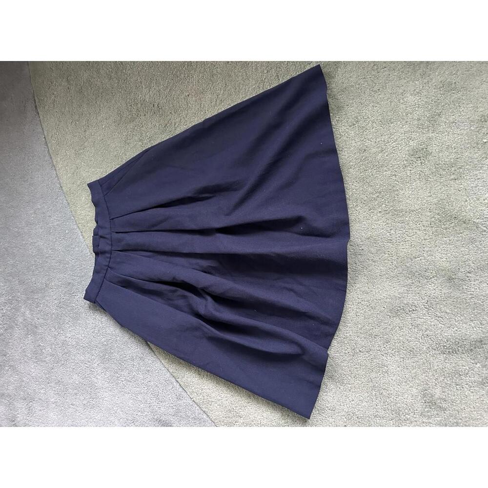 Vintage Handmade Skirt Large Navy Back Zip Cute Fun Retro